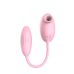 Виброяйце с вакуумным клиторальным стимулятором розового цвета Boss series 