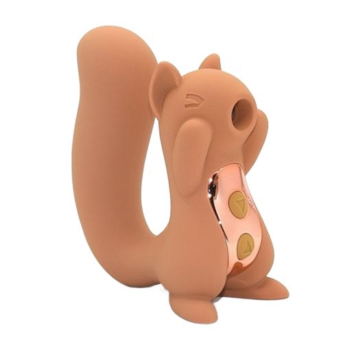 Вибратор вакуумный для клитора в форме белочки бежевый Sweet Em 