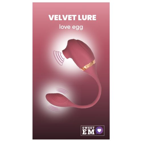 Двойной вакуумный вибратор с отростком для точки G тёмно-розовый Sweet Em 7 режимов 