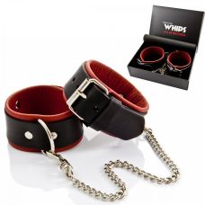 Окови БДСМ для жінок ручної роботи з натуральної шкіри чорного кольору Whips Collections