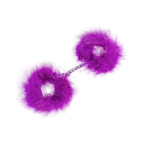 Наручники с перьями аиста марабу в фиолетовом цвете Secret Play Feather Handcuffs  Наручники с перьями аиста марабу в фиолетовом цвете Secret Play Feather Handcuffs