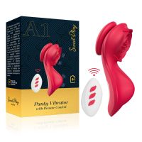 Вібротрусики для клітора з пультом керування червоного кольору Erospace Sweet Play Panty Vibrator With Remote Control