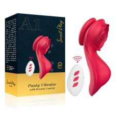 Вибротрусики для клитора с пультом управления красного цвета Erospace Sweet Play Panty Vibrator With Remote Control модель A1
