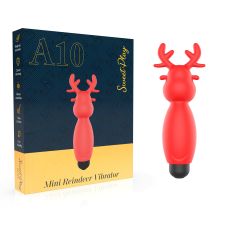 Міні-вібратор у формі оленя червоного кольору Erospace Sweet Play Mini Reindeer Vibrator модель A10