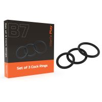 Эрекционные кольца на член черного цвета Erospace Men’s Play Set Of 3 Cock Rings модель B7 3 штуки