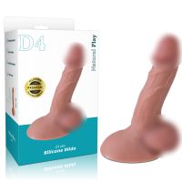 Фаллоимитатор реалистичный на присоске силиконовый телесного цвета Erospace Natural Play Dildo модель D4