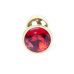 Анальная металлическая пробка золотистого цвета с красным камушком Boss series Plug Jewellery Gold Plug Red размер S Анальная металлическая пробка золотистого цвета с красным камушком Boss series Plug Jewellery Gold Plug Red размер S