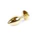 Анальная металлическая пробка золотистого цвета с красным камушком Boss series Plug Jewellery Gold Plug Red размер S Анальная металлическая пробка золотистого цвета с красным камушком Boss series Plug Jewellery Gold Plug Red размер S