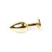 Анальная металлическая пробка золотистого цвета с красным камушком Boss series Plug Jewellery Gold Plug Red размер S Анальная металлическая пробка золотистого цвета с красным камушком Boss series Plug Jewellery Gold Plug Red размер S