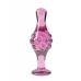 Анальна ребриста скляна пробка рожевого кольору Lovetoy Romance довжина 100 мм