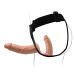 Ременной страпон двойной реалистичный женский телесный BAILE