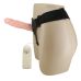 Вібрострапон порожнистий чоловічий з пультом управління бежевий Baile Vibrating Strap On