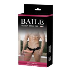 Вібрострапон порожнистий чоловічий з пультом управління бежевий Baile Vibrating Strap On