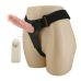 Вібрострапон порожнистий чоловічий з пультом управління бежевий Baile Vibrating Strap On