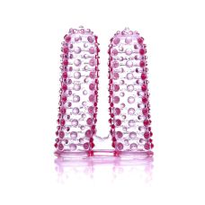 Вібратор на палець подвійний для стимуляції клітора БЕЗ ВИБРАЦІЇ рожевого кольору Boss series Wonderful Fingers 