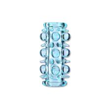 Насадка на член рельефная голубого цвета Boss series 