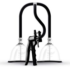 Ручна вакуумна помпа для грудей прозоро чорного кольору Foxshow Saiz Breast Premium