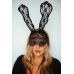 Головний убір Мереживний зайчик для рольових ігор чорного кольору Devil Boutique