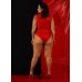 Боди большого размера латексный красного цвета Devil Boutique размер XXXL