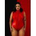 Боди большого размера латексный красного цвета Devil Boutique размер XXXXL