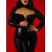 Бодистокинг обтягивающий из латекса черного цвета Devil Boutique размер 4XL
