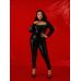 Бодистокинг обтягивающий из латекса черного цвета Devil Boutique размер 4XL