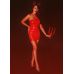 Платье без бретелек латексное красного цвета Devil Boutique размер S