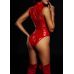 Боді великого розміру латексне червоного кольору Devil Boutique розмір XL