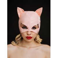 Маска кішки для рольових ігор вінілова рожевого кольору Devil Boutique