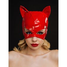 Маска кошки для ролевых игр виниловая красного цвета Devil Boutique 