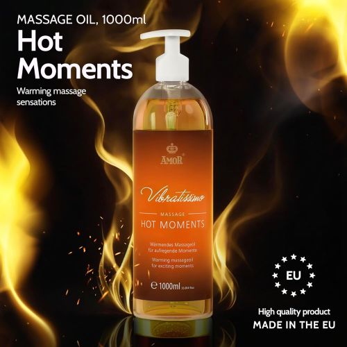 Олія для еротичного масажу з ефектом зігрівання Vibratissimo Hot Moments 1000 мл Олія для еротичного масажу з ефектом зігрівання Vibratissimo Hot Moments 1000 мл