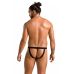 Трусы мужские на шнуровке и с открытыми ягодицами черного цвета Passion Open Ben 044 размеры 2XL 3XL