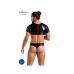 Сексуальний комплект чоловічий Укорочений топ та Стрінги чорного кольору Passion 057 Peter розміри S M