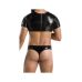 Сексуальний комплект чоловічий Укорочений топ та Стрінги чорного кольору Passion 057 Peter розміри S M