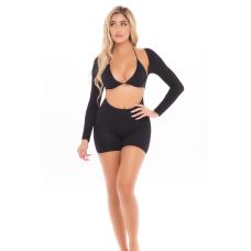 Комплект жіночої білизни Комбінізон та Бюстгальтер чорного кольору Pink Lipstick Lingerie Knockout 2pc Playsuit Set Black Розмір Оne size