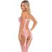 Бодистокинг в сеточку с вырезами розового цвета Pink Lipstick Lingerie размер Оne size 