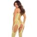 Бодистокинг с вырезами желтого цвета Pink Lipstick Lingerie Fake News Bodystocking Yellow размер Оne size 