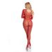 Бодістокінг із відкритим доступом червоного кольору Pink Lipstick Lingerie Risque Crotchless Bodystocking Red розміри S M