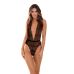 Боді з глибоким декольте та відкритою спиною чорного кольору Rene Rofe Lingerie Plunge In Teddy Black розміри S M Боді з глибоким декольте та відкритою спиною чорного кольору Rene Rofe Lingerie Plunge In Teddy Black розміри S M