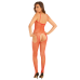Бодистокинг в сеточку с вырезами красного цвета Rene Rofe Lingerie Industrial Net Suspender Bodystocking Red размер Оne size