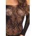 Мини платье прозрачное с открытыми плечами черного цвета Rene Rofe Lingerie Open Season Off Shoulder Dress Black размеры S M
