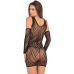 Мини платье с отдельными рукавами черного цвета Rene Rofe Lingerie Throw Down 3pc Mini Dress Black размер Оne size