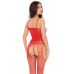 Бодистокинг в камешках с открытым доступом красного цвета Rene Rofe Lingerie Sparkle Crotchless Bodystocking размер Оne size