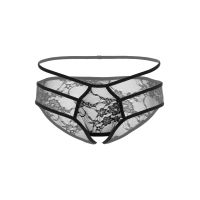 Кружевные трусики с открытой интимной зоной черного цвета Daring Intimates Jade размеры S M