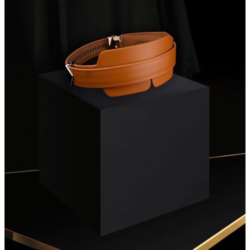 Маска на глаза БДСМ кожаная коричневого цвета Lockink