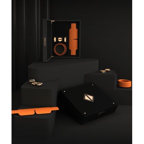 Маска на глаза БДСМ кожаная коричневого цвета Lockink