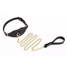 Кляп в рот силиконовый с поводком на цепочке черный Roomfun 