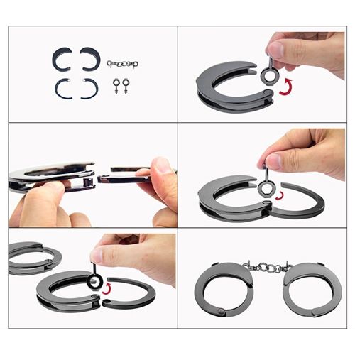 Наручники розбірні БДСМ металеві сріблясті Roomfun