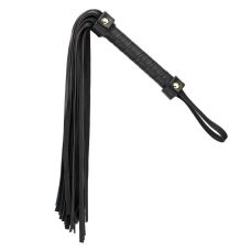 Флоггер с заклепками БДСМ из искусственной кожи черный Romfun 
