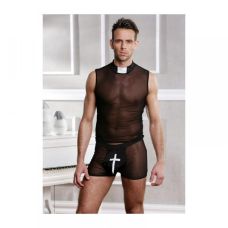 Сексуальный костюм Священника для ролевых игр черного цвета Sunspice 2 предмета